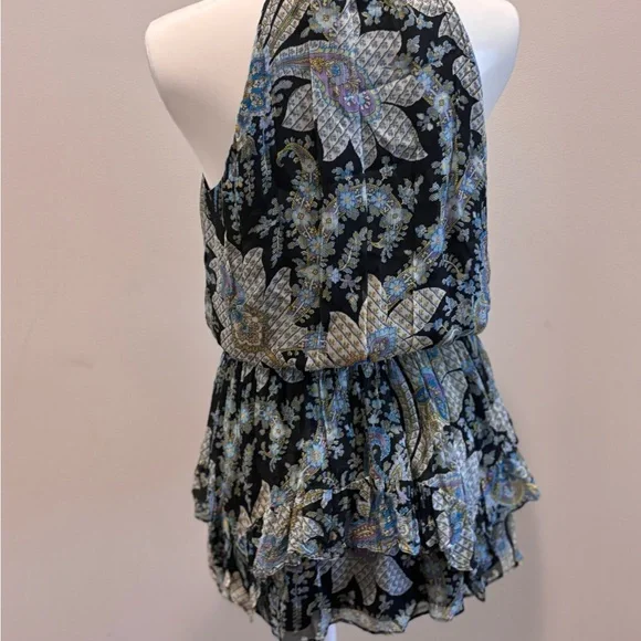 Ramy Brook Black Forrest Paisley Printed Mini Dress Small - Picture 3 of 6